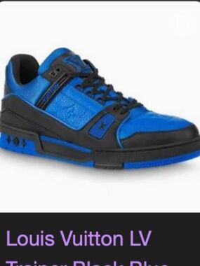 Louis Vuitton LV Trainer - Blue Black   Size 7 Men's